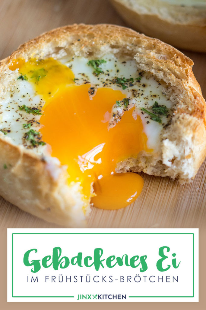 Gebackenes Ei im Frühstücks-Brötchen Pinterest