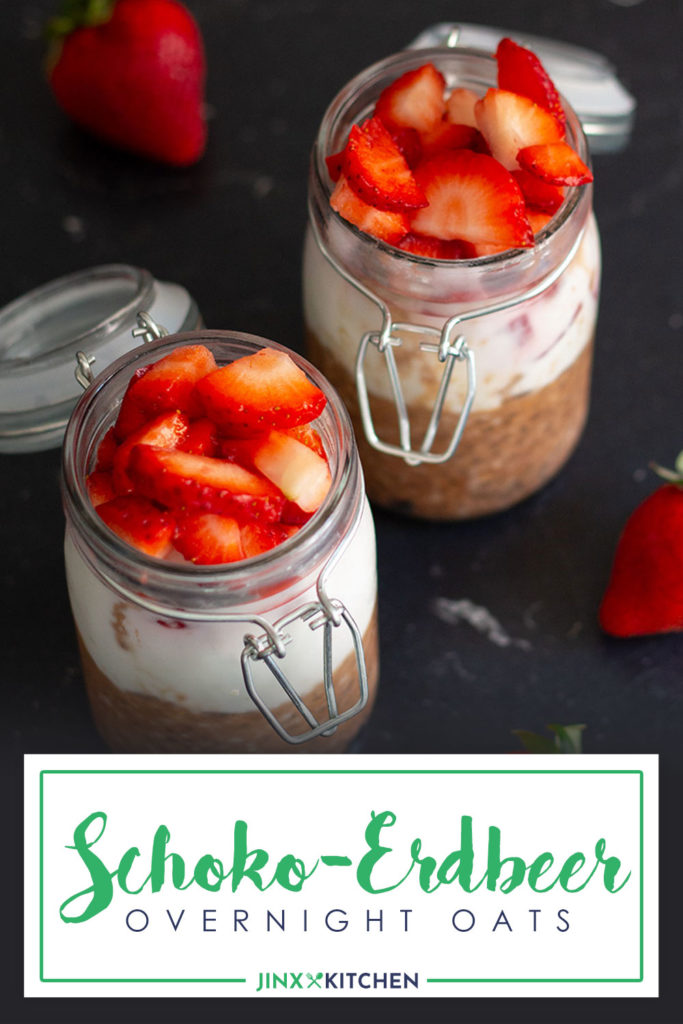 Schoko-Erdbeer Overnight Oats mit Joghurt Pinterest